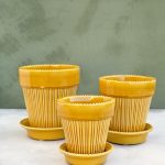 Simona glazed yellow 14cm
